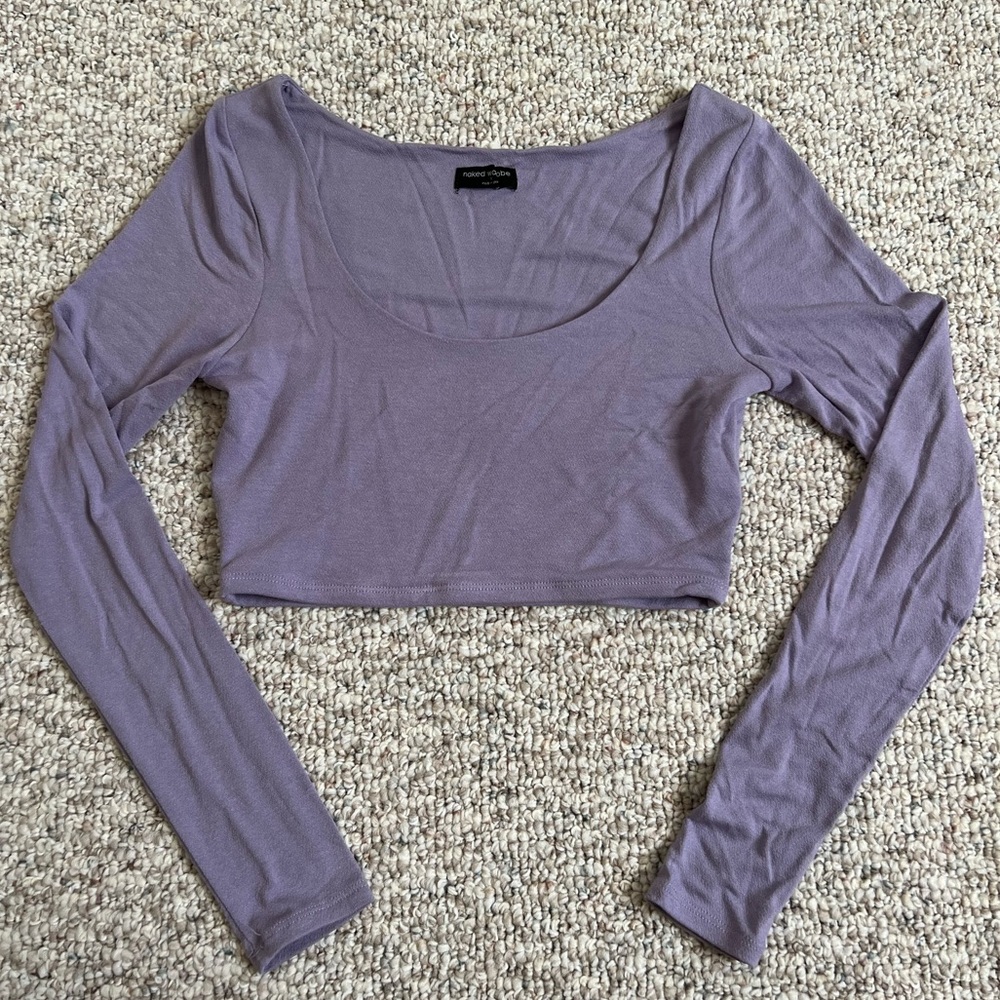 Long sleeve lavender crop
